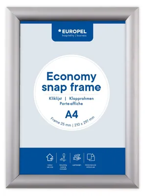Zdjęcie produktu dla 355095 EUROPEL Ramka na plakat Economy, DIN A4, 25 mm, srebrna anodowana