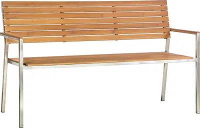 Produktbild von home24 Gartenbank - Teak Massiv / Edelstahl