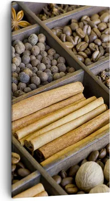 Produktbild von Bild auf Leinwand - Leinwandbild - Zimt Vanille Kaffee Getreide - 45x80cm - Wand Bild - Wanddeko - Leinwanddruck - Bilder - Kunstdruck - Wanddekoration - Leinwand bilder - Wandkunst - PA45x80-2311