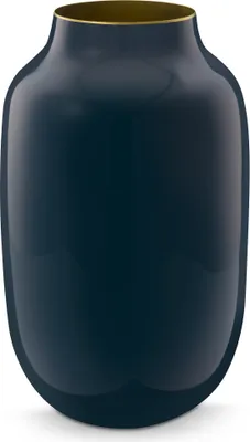 Image de Pip Studio Vase Metal Oval Couleur Mid Blue Taille 30cm