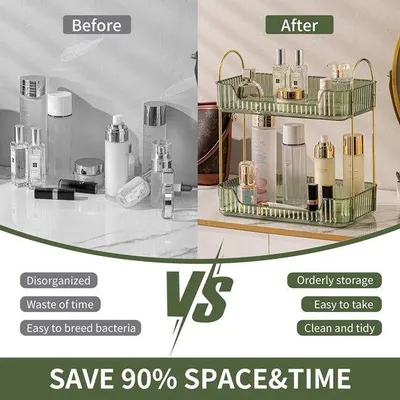 Immagine prodotto di Organizer da bagno a 2 ripiani, verde