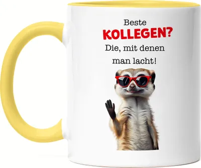 Produktbild von Beste Kollegen? Die mit denen man lacht Tasse Gelb Verabschiedung Arbeitskollege Rente