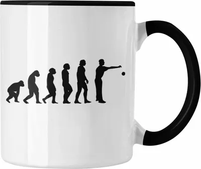 Produktbild von Trendation - Boule Tasse Geschenk Boule-Spieler Geschenkidee Spruch Evolution Boule (Schwarz)
