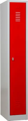 Produktbild von Gürkan Spind lichtgrau, feuerrot 104758, 1 Schließfach 30,0 x 50,0 x 180,0 cm