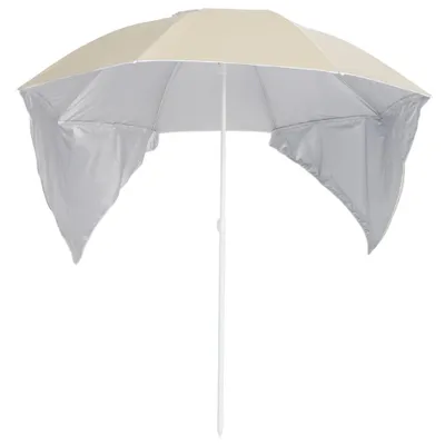 Zdjęcie produktu dla vidaXL Parasol plażowy z bocznymi częściami w kolorze piaskowym 215 cm