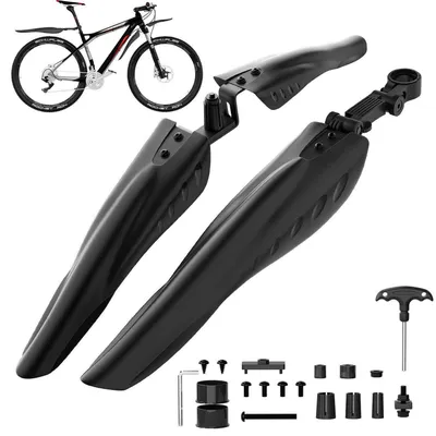 Image de Kit de garde-boue pour vélo, universel, réglable, pour roues avant et arrière, de 24 à 28 pouces, en PVC