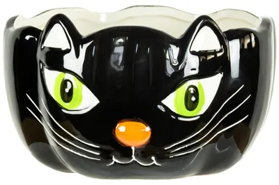 Produktbild von Schwarze Katze Schüssel für dein Trick or Treat 16cm