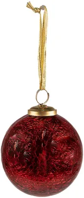 Image de Clayre & Eef 6GL3836 Boule de Noël Ø 9 x 10 cm Rouge