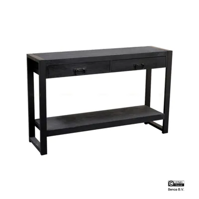 Produktbild von Benoa Britt 2 Schubladen Beistelltisch Schwarz 120 cm