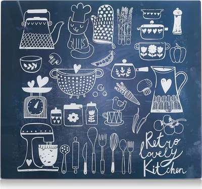 Zdjęcie produktu dla Zeller Present Lovely Kitchen, Pokrywa palnika, Obraz, Prostokątny, Niebieski, Szkło, 560 mm