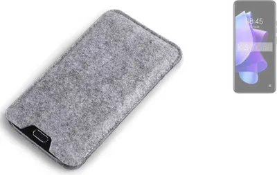 Produktbild von K-S-Trade Filz Handyhülle kompatibel mit Tecno Pop 7 Pro Schutzhülle Filztasche Filz Tasche Case Sleeve Handy Hülle Filzhülle grau