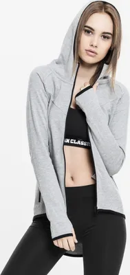 Produktbild von Urban Classics Sweatshirt mit Reißverschluss für Frauen Lald schwarz XL