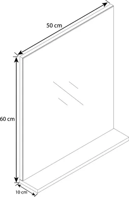 Image de Miroir de salle de bain sans cadre | Miroir suspendu avec étagère | design moderne | Dimensions env. H. 60 x W. 50 x D. 2 cm | Miroirs muraux – Landos