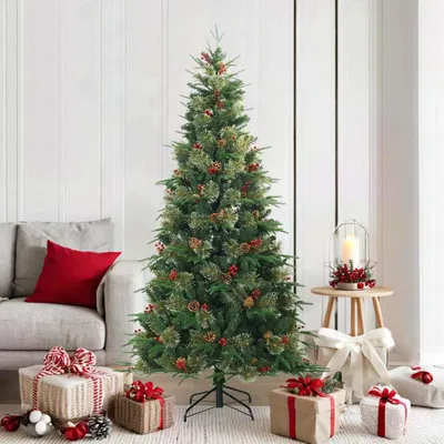 Image de Maison Exclusive - Sapin de Noël artificiel pliable, vert, 180 cm
