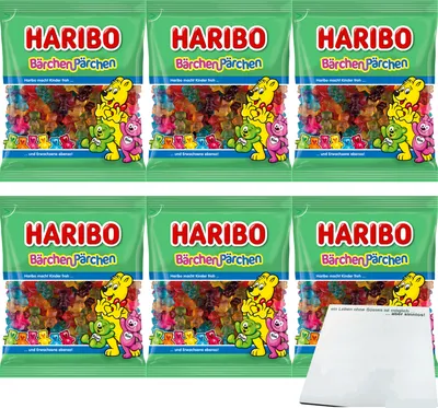 Produktbild von Haribo Bärchen-Pärchen 6er Pack (6x160g Packung) + usy Block