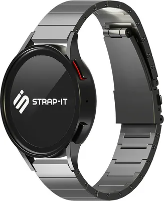 Produktbild von Strap-it Titanarmband - Kompatibel mit Samsung Galaxy Watch 3 Armband 45mm Ersatzarmband - Titanium - Hochwertiges Material - für Smartwatch 22mm Armband Graphit