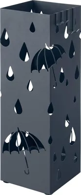 Produktbild von Songmics Regenschirmständer Metall quadratisch mit Haken Muster Regenschirme Anthrazit