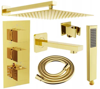 Immagine prodotto di Mexen Cube DR02 set doccia da incasso con soffione 25 cm, oro - 77503DR0225-50
