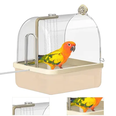 Produktbild von Vögel-Tränken, Vogeltränke für Käfig, Haustier-Vogeltränke, automatische kaufeste Badewanne, 2 Modi, Spielplatzständer für Zucht,Reisen,20x23,5x25,5cm