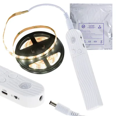 Obrázok produktu pre LED pásik na batérie, USB, s detektorom pohybu, 2 metre, teplá biela