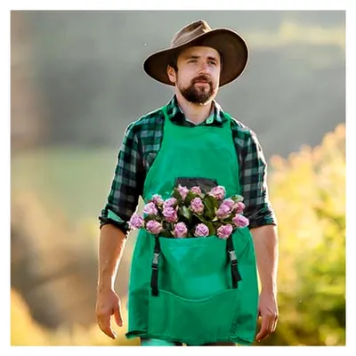 Produktbild von Verstellbare, wasserdichte Gartenschürze für Damen mit Kordelzugbeutel