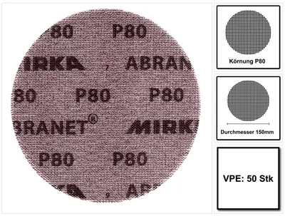 Produktbild von Haftschleifscheibe ABRANET Grip 150mm K.80 f.HO/Metall/Lack/Ku.