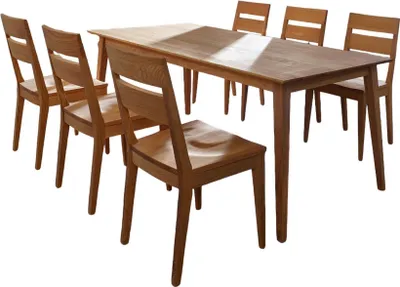 Produktbild von Tischgruppe Massivholz Dahlia Essgruppe massiv Holz Wildeiche geölt 12008
