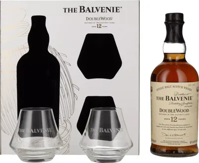 Image de The Balvenie 12 Years Old Double Wood 40% Vol. 0,7l en boîte cadeau avec 2 Verres