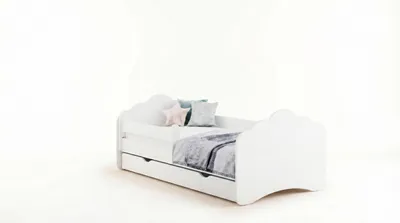 Produktbild von Happy Babies Kinderbett - Mit Matratze & Schublade und Rausfallschutz, 70x140, Mädchen Kinderbetten & Jugendbett Jungen Kids Bed