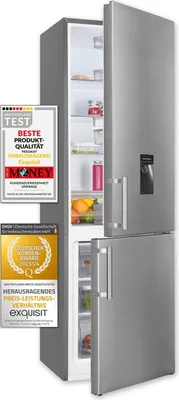 Produktbild von Exquisit Kühl-Gefrier-Kombination, Kühlschrank mit Gefrierfach, 268 Liter, Wasserspender, 4-Sterne-Gefrierfach, Temperaturregelung, KGC5265-70-H-WS-01