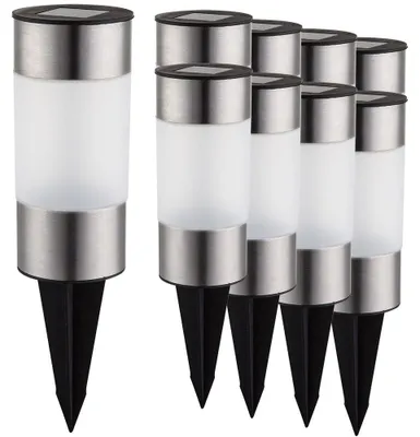 Produktbild von 9er Set Solar-Steckleuchte, Edelstahl, H 23,5 cm