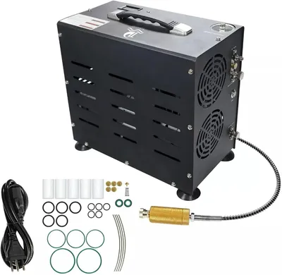 Imagen del producto de Compresor de buceo de 4500 psi / 300 bar - Compresor de aire de alta presión de 800 W - De doble cilindro