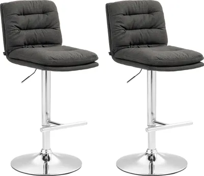 Produktbild von CLP Barhocker Damar Stoff höhenverstellbar und drehbar dunkelgrau Gestell Farbe chrom