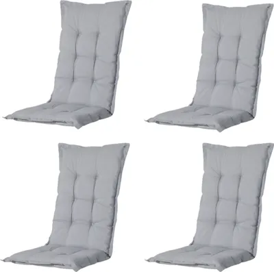 Produktbild von Madison - Gartenstuhlauflage Niedrige Rückenlehne Panama hellgrau - Ca. 105x50 cm - 4er-Set