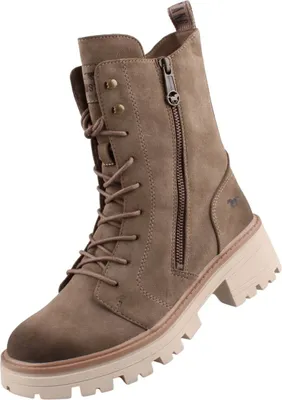 A single brown boot is shown against a white background.