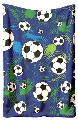 Zdjęcie produktu dla Koc z mikropolaru, ogrzewający, 150 x 200 cm – niebieski/piłeczki