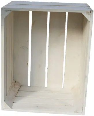 Productafbeelding van Solidchoice - Set van 4 Witte Massieve Houten Fruitkisten