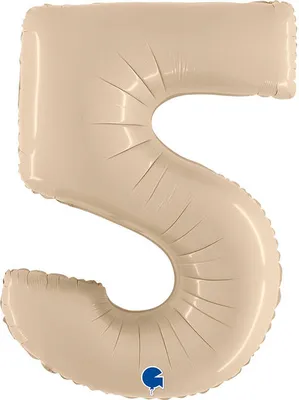 Produktbild von Folienballon Zahl 5, Satin Creme 102cm Grabo