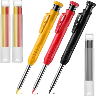 Produktbild von 3er solide Zimmermannsbleistifte mit 21 Ersatzminen mechanische Marker