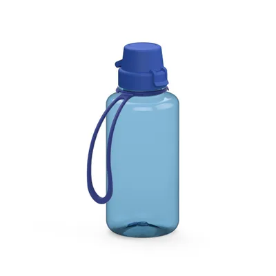 Obrázek produktu pro Dětská láhev na pití "School" 700 ml - robustní láhev z materiálu Tritan včetně popruhu - bez BPA, nepropouští, vhodná do myčky - průsvitně modrá/modrá