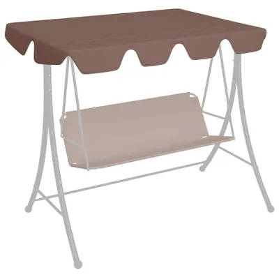 Produktbild von Ersatzdach Hollywoodschaukel Dachbezug Gartenschaukel Sonnenschutzdach Austauschdach Ersatzbezug für 2 und 3 Sitzer Gartenmöbel Braun 210 x 146 cm