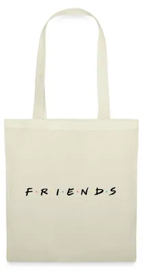 Produktbild von Spreadshirt Friends Logo Schwarz Stoffbeutel, One size, Natur