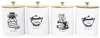 Produktbild von 4er Set Vorratsdosen Edelstahl mit Bambusdeckel, Schwarz