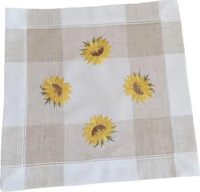 Produktbild von Tischdeckchen FIBONA Sonnenblumen Landhaus Polyester 35 x 35 cm