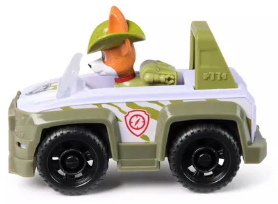 Produktbild von PAW Patrol - Tracker-Figur mit Dschungel-Fahrzeug, stabiles Basis-Fahrzeug (2025), authentisches Spielzeug zur Serie für Kinder ab 3 Jahren, Fahrzeug, 3 Jahr(e), Kunststoff, Grün, Weiß
