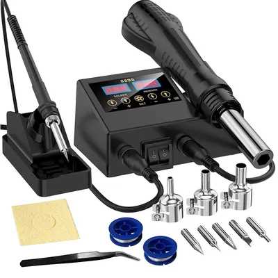 Produktbild von Lötstation 8898 2-in-1 - Heißluftgerät und Lötkolben - Digitalanzeige - Für BGA-/SMD-/PCB-Reparaturen - EU-Stecker