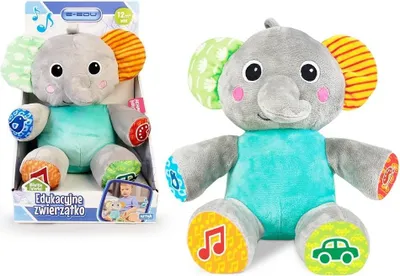 Image de Peluche Éléphant Interactif Eedu Mascotte Câline En Polonais Sons