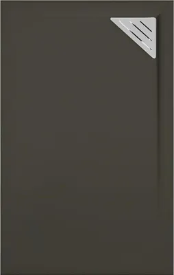 Produktbild von Mineralguss-Duschwanne extra flach TRINITY in SCHWARZ 70x140 cm  Ablaufschutz in Chrom