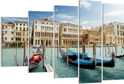 Produktbild von Bild auf Leinwand - Leinwandbild - Architektur venedig italien gondel - 150x100cm - Wand Bild - Wanddeko - Leinwanddruck - Bilder - Kunstdruck - Leinwand bilder - Wandkunst - EG150x100-2705