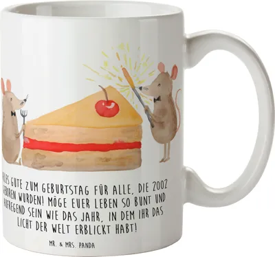 Produktbild von Mr. & Mrs. Panda Teetasse 2002 Geburtstag - Weiß - Geschenk, Happy Birthday, besondere Geburtstagwünsche, Geburtsjahr, Geburtstagsgeschenk, Trinkbecher, Feier, Tasse